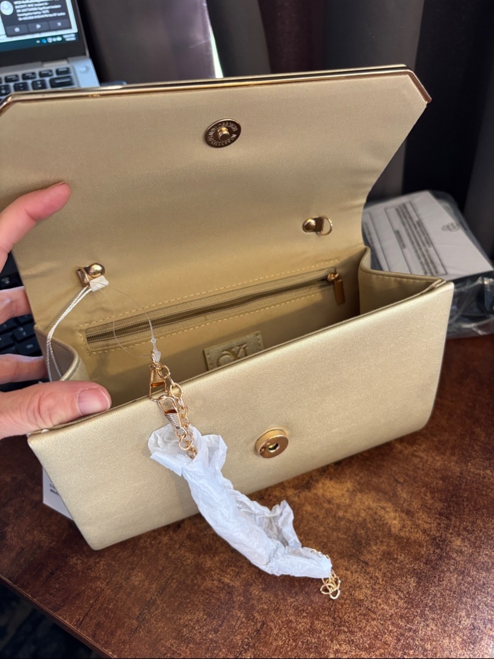 Christian LaCroix Madison Clutch with Detachable Chain - Picture 5 of 10